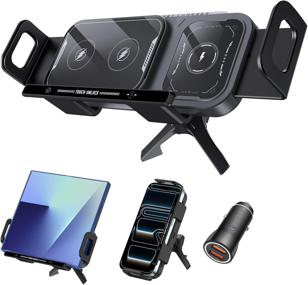 BUDDIX™ Pro – Chargeur voiture sans fil intelligent 360°