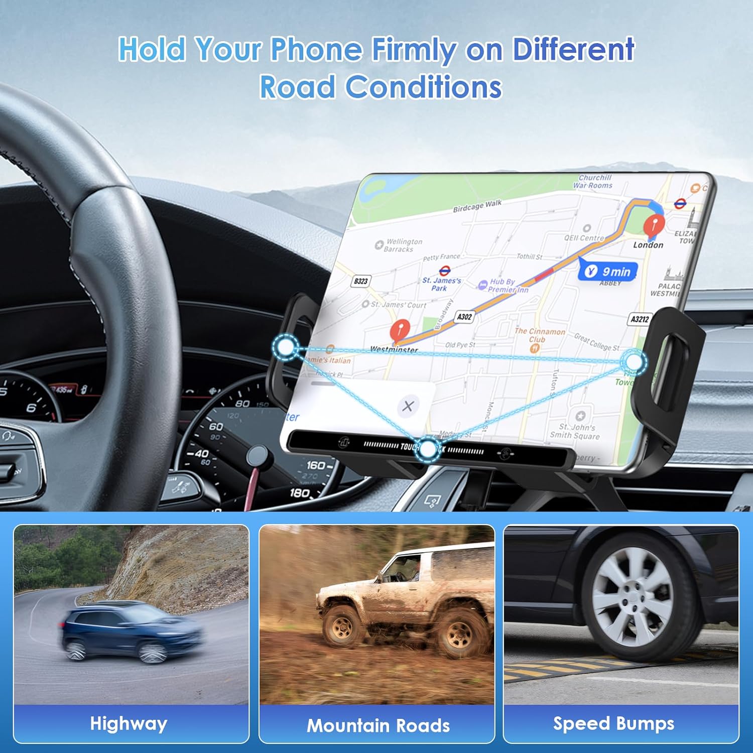 BUDDIX™ Pro – Chargeur voiture sans fil intelligent 360°